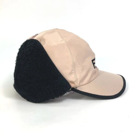 FENDI FXQ679 logo Flight cap With bore hat polyester pink main image 8